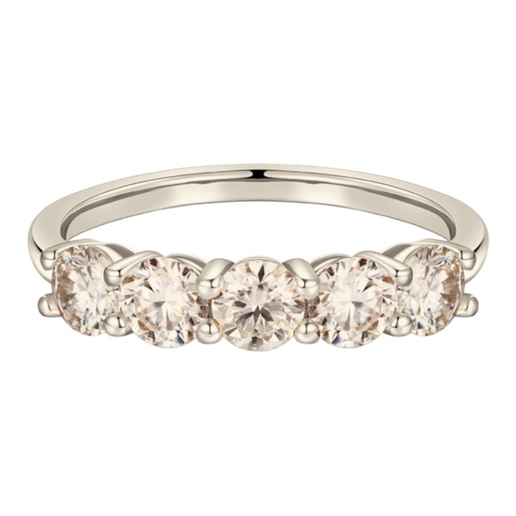 Moosea Fine Jewelry Jewelry - 5 Stone Moissanite Rings for Women, 3.75MM D Color VVS1 Clarity size 6.5
